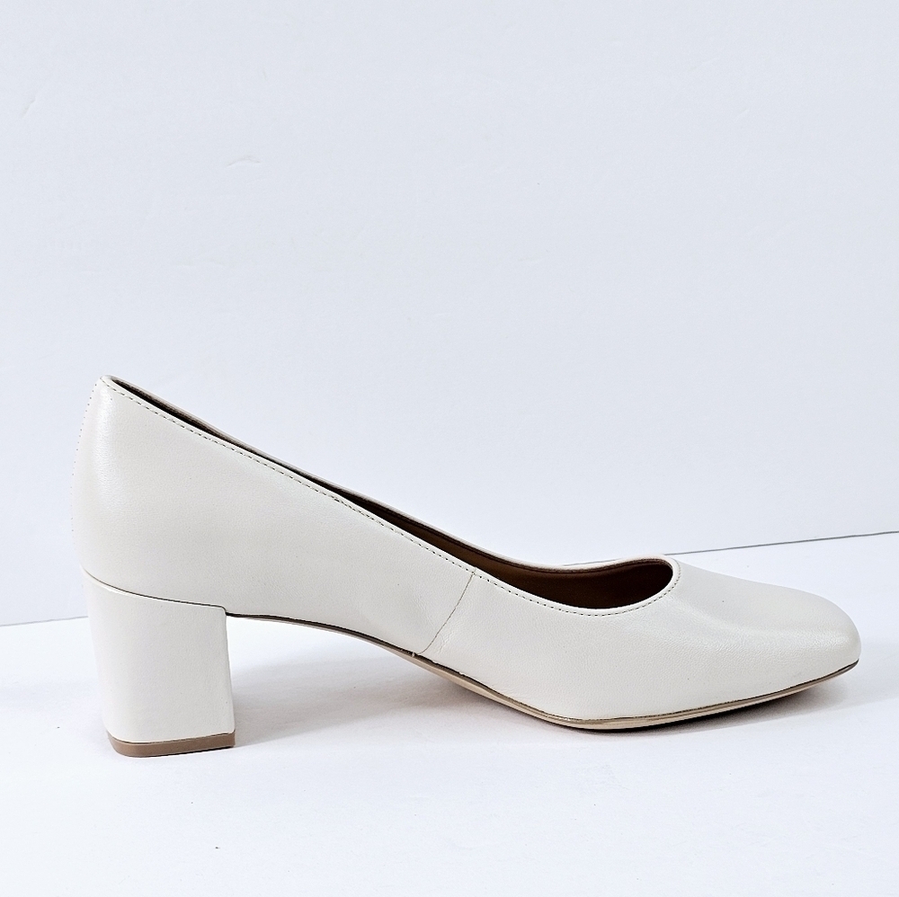 New! Naturalizer Karina Pump Leather Chunky Block Heel Square Toe Shoes. - Picture 5 of 16